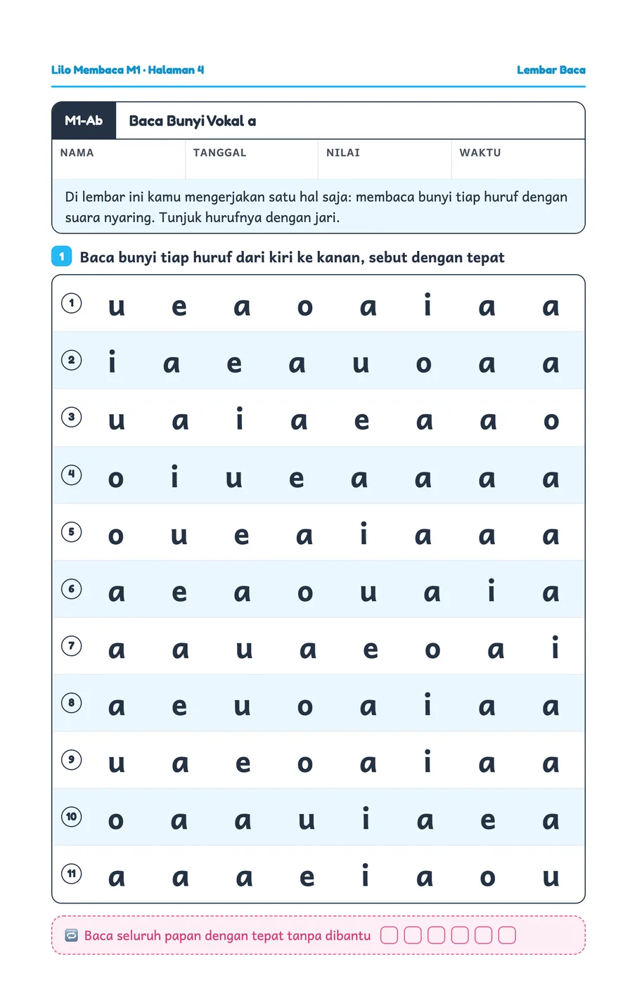 Lilo worksheet: Circling the letter i row by row
