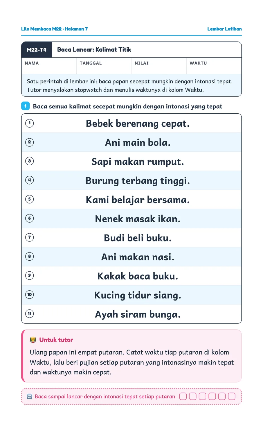 Lilo worksheet: Reading question sentences with the right intonation
