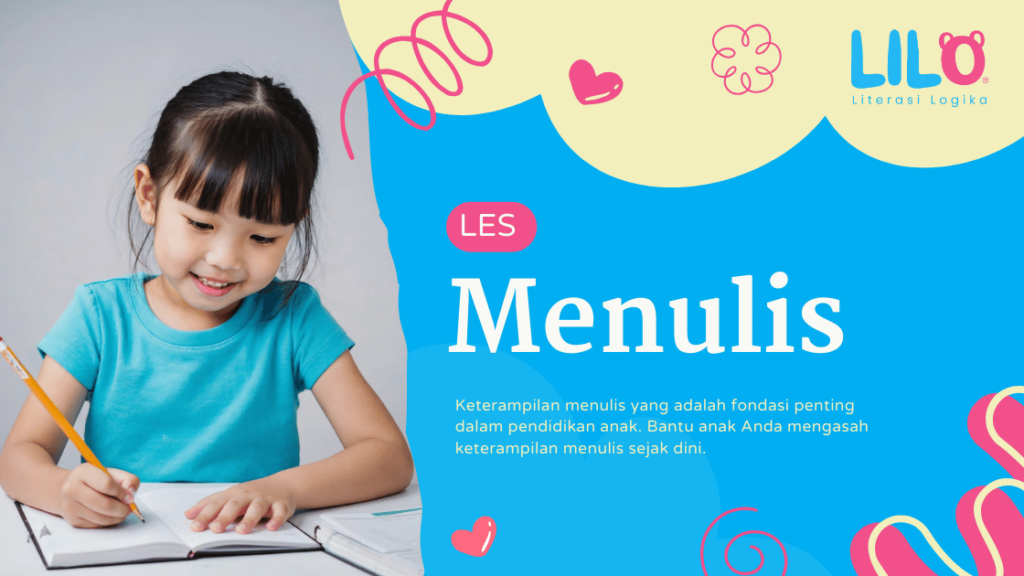 Anak belajar di Les Menulis Indonesia